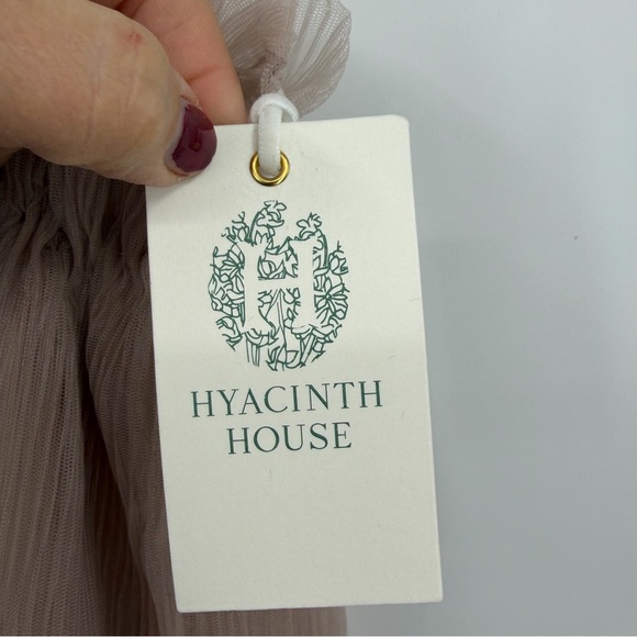 NWT HYACINTH HOUSE blush tulle top pink sz XS flaws strapless - Picture 4 of 10